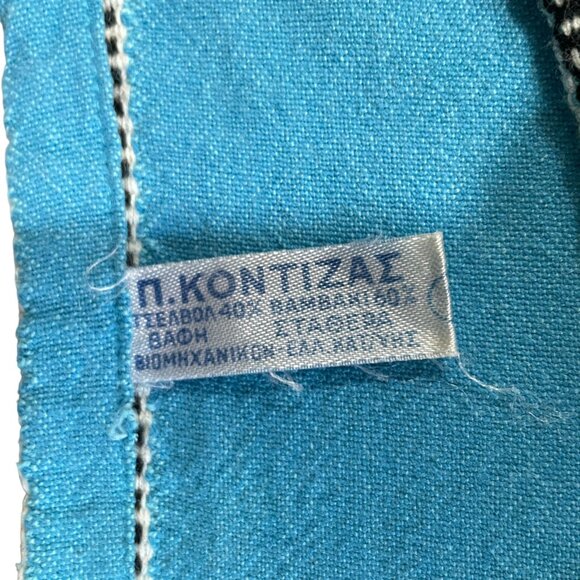 Greek Bohemian Cottagecore Blue Maxi Dress Ethnic Embroidered Prairie Festival - Picture 14 of 14